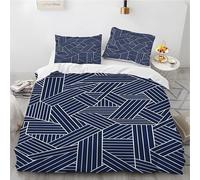 phonxia Housse de Couette 220x240 Grille Bleue Housse Couette 2 Personnes Microfibre avec Fermeture Éclair 1 Ultra Doux Parures de Lit avec 2 Taie d'oreiller 65x65 cm