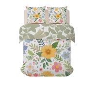 phonxia Housse de Couette 240x260 cm Fleurs Vintage Parure de Lit 2 Personnes en Respirable avec Fermeture Éclair Impression colorée Housse Couette Imprimée et Taie d’Oreiller H-49