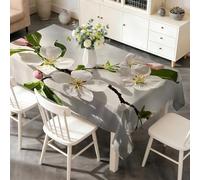 phonxia Motif Branche De Cerisier Nappe Rectangulaire 150x300 cm, Fleurs Protection Lavable pour Table, Printemps Eté Naturel Élégant Imprimée Linge de Table Décoration pour Cuisine Jardin Fête AF52