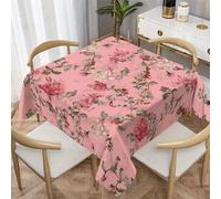 phonxia Nappe D’été Lavable Roses - Motif Baroque - Nappes de Élégant Nature Imperméables Anti Tache Infroissables - pour Fête Dîner de Famille Décoration de Table 110x110 cm Carrée QW3