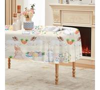 phonxia Nappe Ovale Rose Timide 180x240 cm, Lapin de Pâques Floral Carotte,Nappe Anti Tache Impermeable, pour Mariage, Décoration de Table, Jardin, Fête, Anniversaire, Noël, Conférences, Foires A363