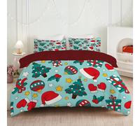 phonxia Parure de Lit 90x190 Enfant Feuilles de Houx Blanches Housse de Couette Lettre Vert Literie Réversible Microfibre avec 2 Taies d'oreiller 65x65 cm FF171