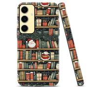 Phoona 2 in 1 Coque Noël pour Samsung Galaxy S20 FE/S20 Lite 6.5" Étui Cover Case Housse Aesthetic Motif Antichoc Anti-Poussière Protection Objectif,Silicone Impression Père Bibliothèque, Fond Noir