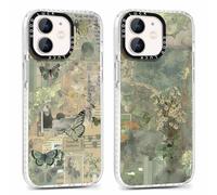 Phoona 2 Pièces Coque pour iPhone 12 Mini 5,4'', Étui Souple TPU Aesthetic Butterfly Motif Dessin Durable Fine Transparente Silicone Housse de Antichoc Anti-Rayures Camera Protection Cover pour Fille