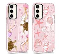 Phoona 2 Pièces Coque pour Samsung Galaxy A14 5G 6.6",Étui Aesthetic Shell Tortue Mer Motif Dessin Durable Transparente Silicone Housse de Antichoc Anti-Rayures Camera Protection Cover pour Fille