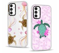 Phoona 2 Pièces Coque pour Samsung Galaxy A15 5G 6,5'', Étui Souple TPU Aesthetic Motif Dessin Durable Fine Silicone Housse de Antichoc Anti-Rayures Camera Protection Cover pour Fille, Tortue