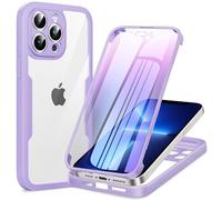 Phoona 360 degrés Coque pour iPhone 13 Pro Max avec Protection d'écran, Silicone Antichoc Anti-Rayures Intégrale Étui Housse pour iPhone 13 Pro Max, Violet
