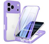 Phoona 360 degrés Coque pour iPhone 17 Pro avec Protection d'écran, Silicone Antichoc Anti-Rayures Intégrale Étui Housse pour iPhone 17 Pro, Violet
