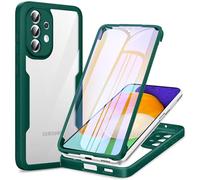 Phoona 360 degrés Coque pour Samsung Galaxy A52 5G/4G / A52s 5G avec Transparent Protection d'écran, Silicone Antichoc écran Coque, Anti-Rayures Intégrale Étui Housse pour Samsung A52 / A52s, Vert