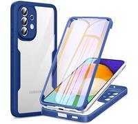 Phoona 360 degrés Coque pour Samsung Galaxy A52 5G/4G / A52s 5G avec Transparent Protection d'écran, Silicone Antichoc écran Coque, Anti-Rayures Intégrale Étui Housse pour Samsung A52 / A52s, Bleu