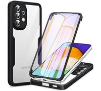 Phoona 360 degrés Coque pour Samsung Galaxy A52 5G/4G / A52s 5G avec Transparent Protection d'écran, Silicone Antichoc écran Coque, Anti-Rayures Intégrale Étui Housse pour Samsung A52 / A52s, Noir