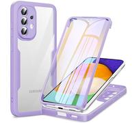 Phoona 360 degrés Coque pour Samsung Galaxy A52 5G/4G / A52s 5G avec Transparent Protection d'écran, Silicone Antichoc écran Coque, Anti-Rayures Intégrale Étui Housse pour Samsung A52 / A52s, Violet