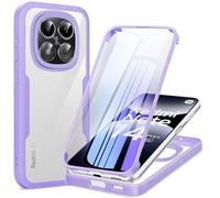 Phoona 360 degrés Coque pour Xiaomi Redmi Note 14 Pro 5G/Note 14 Pro Plus avec Protection d'écran, Silicone Antichoc Anti-Rayures Intégrale Étui Housse pour Redmi Note 14 Pro, Violet