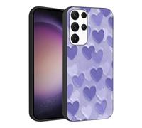 Phoona Coque Étui Cover Case Housse Compatible avec Samsung Galaxy A26 5G 6.64 Pouces, Résistante Aux Rayures Aesthetic Motif Coeurs Violets Antichoc Protection Objectif Anti-poussière, Noir