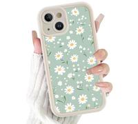 Phoona Coque Étui Cover Case Housse pour iPhone 17 Air 6.5",Aesthetic Motif Chrysanthème Blanc Antichoc Protection Intégrale Téléphone Objectif Photo Anti-Poussière Anti-Saleté, Rose