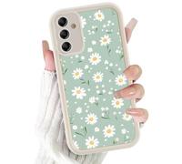 Phoona Coque Étui Cover Case Housse pour Samsung Galaxy A14 5G 6.6",Aesthetic Motif Chrysanthème Blanc Antichoc Protection Intégrale Téléphone Objectif Photo Anti-Poussière Anti-Saleté, Rose