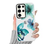 Phoona Coque Étui Cover Case Housse pour Samsung Galaxy A26 5G 6.64",Antichoc Protection Caméra Anti-poussière Anti-saleté Résistante Aux Éraflures, Motif Fleur Verte Aesthetic, Transparante