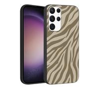 Phoona Coque Étui Cover pour Samsung Galaxy A15 5G 6.5" Case Housse Silicone Antichoc et Légère, Aesthetic Motif Rayures Zébrées Marron Gris Kaki Protection Objectif Anti-Poussière, Noir