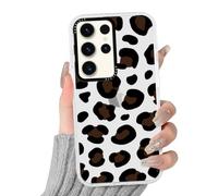 Phoona Coque Étui Cover pour Samsung Galaxy A26 5G 6.64" Case Housse Silicone Antichoc Léger,Protection Objectif Anti-Poussière Anti-Saleté,Aesthetic Motif Léopard Marron Noir Transparante
