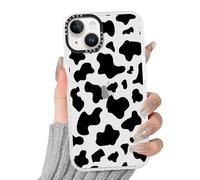 Phoona Coque imprimée vache pour iPhone 14/iPhone 13 6,1", joli motif léopard, esthétique, anti-jaunissement, en TPU souple et fin, protection antichoc pour filles et femmes, vache