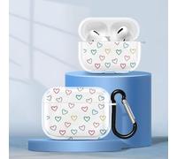 Phoona Coque pour Apple AirPods 3 2021 Silicone TPU Transparente Motifs Amour Coloré Case avec Porte-clés, Étui Housse Compatible Charge sans Fil Protection Boîtier Filles Femmes