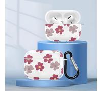 Phoona Coque pour Apple AirPods Pro Silicone TPU Transparente Motifs Fleur Rouge Case avec Porte-clés, Étui Housse Compatible Charge sans Fil Protection Boîtier Filles Femmes