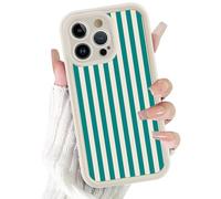 Phoona Coque pour iPhone 12 Mini 5.4",Étui Souple Aesthetic Motif Dessin Durable Fine Silicone Housse Antichoc Anti-Rayures Camera Protection Cover Femmes Filles Case,Bande Verte