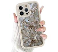 Phoona Coque pour iPhone 12 Mini 5.4",Étui Souple Aesthetic Motif Dessin Durable Silicone Housse Antichoc Anti-Rayures Camera Protection Femmes Filles Cover Case,Papillon Blanc