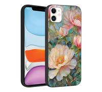 Phoona Coque pour iPhone 12 Mini 5.4",Étui Souple Silicone TPU Aesthetic Motif Dessin Durable Fine Housse Antichoc Anti-Rayures Camera Protection Femmes Filles Cover,Fleurs Roses