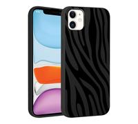 Phoona Coque pour iPhone 12 Mini 5.4",Étui Souple TPU Aesthetic Motif Dessin Durable Silicone Housse Antichoc Anti-Rayures Camera Protection Cover Femmes Filles,Bande zébra Noire