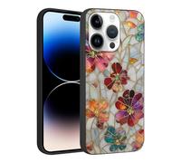 Phoona Coque pour iPhone 13 Pro Max 6.7",Étui Souple Silicone TPU Aesthetic Motif Dessin Durable Fine Housse Antichoc Anti-Rayures Camera Protection Femmes Filles Cover,Fleurs Rouges