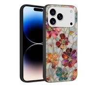 Phoona Coque pour iPhone 17 Pro Max 6.9",Étui Souple Silicone TPU Aesthetic Motif Dessin Durable Fine Housse Antichoc Anti-Rayures Camera Protection Femmes Filles Cover,Fleurs Rouges