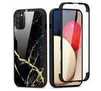 Phoona Coque pour Samsung Galaxy A02s（4G） Etui avec Protecteur D'écran Intégré 6.5", 360 Degrés Full Body Protection Housse Con Aesthetic Motif Design Intégrale Rubuste Bumper Case pour Fille, 12