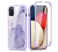 Phoona Coque pour Samsung Galaxy A02s（4G） Etui avec Protecteur D'écran Intégré 6.5", 360 Degrés Full Body Protection Housse Con Aesthetic Motif Design Intégrale Rubuste Bumper Case pour Fille, 24