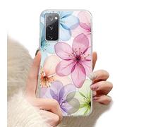 Phoona Coque pour Samsung Galaxy A12 6.5",Étui Souple Aesthetic Motif Dessin Durable Fine Transparente Silicone Housse Antichoc Anti-Rayures Camera Protection Cover Fille,Fleur Transparente L