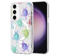 Phoona Coque pour Samsung Galaxy A16 5G 6.7" Étui Magnétique Silicone,Compatible avec Magsafe Cover Transparente Anti-jaunissement Motif Anti-Rayures Protection TPU Case pour Fille,Tortue de Mer