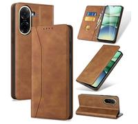 Phoona Coque pour Xiaomi Redmi A5 4G avec 1 Verre Trempé, Housse Premium en Cuir PU Portefeuille [RFID Blocage][Antichoc][Magnétique][Porte Cartes][Stand Fonction] Etui Flip Case Brun