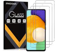 Phoona Lot de 3 Verre Trempé Pour Samsung Galaxy A52, A52S 5G, Film Protection écran, Dureté 9H Glass, Ultra Résistant Vitre Protecteur, Clarté HD, sans Bulles, Anti-Rayures