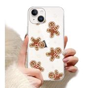 Phoona Noël Coque Étui Compatible avec iPhone 12 Pro Max 6.7" Cover Case Housse, Motif Biscuits Spécial Noël,Souple Protection Antichoc en Silicone, Transparante pour Femmes Filles