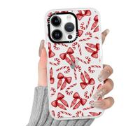 Phoona Noël Coque Étui Cover Case Housse pour iPhone 12 Pro Max 6.7", Aesthetic Motif Canne Noël & Nœud Rouge, Transparente Telephone Silicone Antichoc Protection pour Femmes Filles