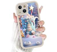 Phoona Noël Coque Étui Cover Compatible avec iPhone 17 6.3" Case Housse Aesthetic Motif Antichoc,Design Tasse Café Canne Festive pour Protection Intégrale Ultra Léger,Blanc Cassé