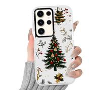 Phoona Noël Coque Étui Cover Compatible avec Samsung Galaxy A22 5G 6.6" Case Housse Antichoc Protection Objectif Anti-Poussière Anti-Saleté,Motif Sapin Noël Étoile,Aesthetic Transparante