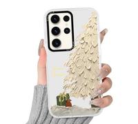 Phoona Noël Coque Étui Cover Compatible avec Samsung Galaxy A32 5G 6.5" Case Housse, Motif Sapin Blanc Antichoc Antidérapant Protection Objectif Anti-poussière Aesthetic Transparante