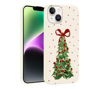 Phoona Noël Coque Étui Cover pour iPhone 15 Plus 6.7 Pouces Case Housse Aesthetic Motif Anti-Choc Anti-Poussière,Assemblage Arbre Noël Cœur Rouge Adaptable Couleur Noir, Blanc Crème