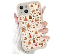 Phoona Noël Coque Étui Cover pour iPhone 17 Air 6.5" Case Housse Aesthetic Motif Antichoc,Protection Intégrale Téléphone Anti-Rayures avec Motif Sapin Maison en Kaki, Blanc Cassé