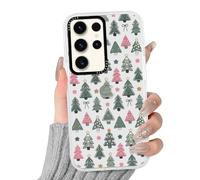 Phoona Noël Coque Étui Cover pour Samsung Galaxy A26 5G 6.64" Case Housse Anti-Chocs Anti-Poussière Anti-Rayures Protection Objectif Fine,Motif Festif Sapin Vert Rose Aesthetic Transparante