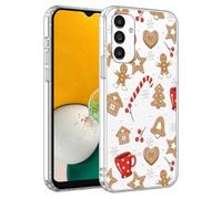 Phoona Noël Coque Étui Cover pour Samsung Galaxy A54 5G 6.4" Case Housse Ultra Antichoc,Motif Biscuit Noël et Maison Marron, Haute Protection Objectif Antipoussière Aesthetic Transparante