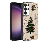 Phoona Noël Coque Étui Cover pour Samsung Galaxy A54 5G 6.4 Pouces Case Housse Adaptée Exactement, Aesthetic Motif Composé Sapin Cloche Rouge avec Protection Anti-Choc Anti-Poussière, Noir