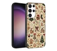 Phoona Noël Coque Étui pour Samsung Galaxy S21 5G 6.2" Cover Case Housse Antichoc,Protection Objectif Poussière Aesthetic Motif Arbre Noeud Rouge,Silicone Antichoc Protection Femmes Filles