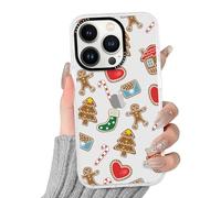 Phoona Noël Coque pour iPhone 13 Mini 5.4",Étui Aesthetic Motif Dessin Durable Fine Transparente Silicone Housse Antichoc Anti-Rayures Camera Protection Noel Cover Fille,Pan d'gingembre A